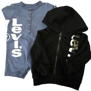 Levi's Baby 2-Piece Outfit Set - Hoodie (12M) & Blue‎  Romper (18M)